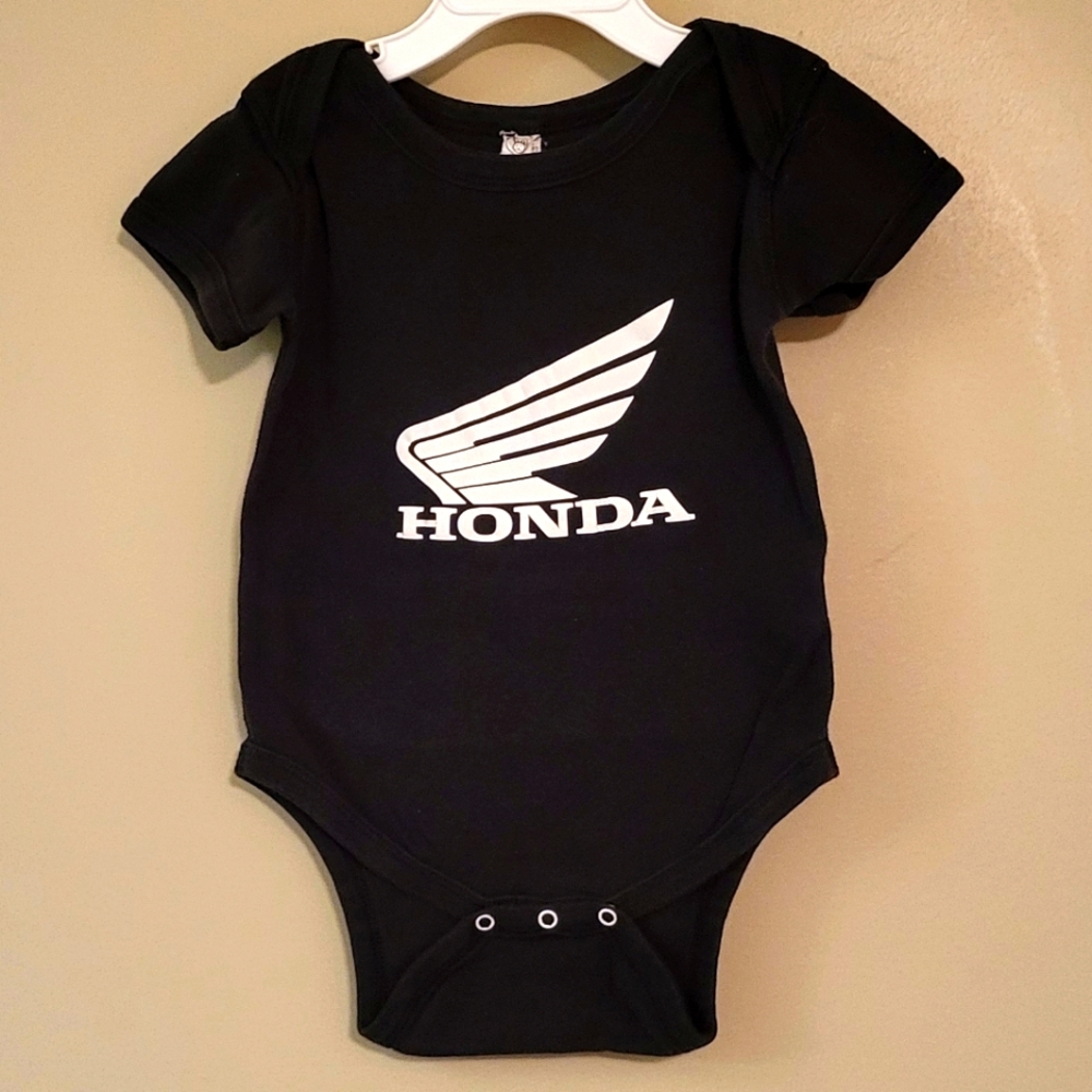 Black Honda short sleeve onesie/bodysuit